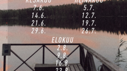 laituri ja tekstiä